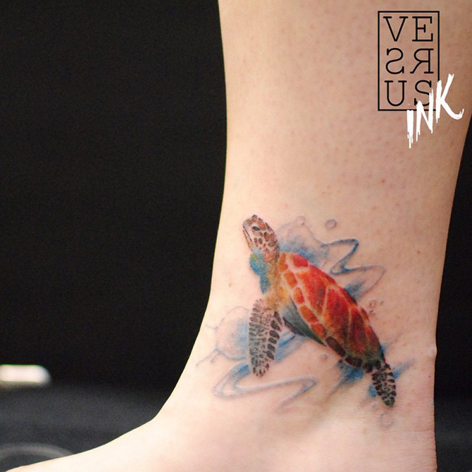 Little Turtle Ankle Tattoo