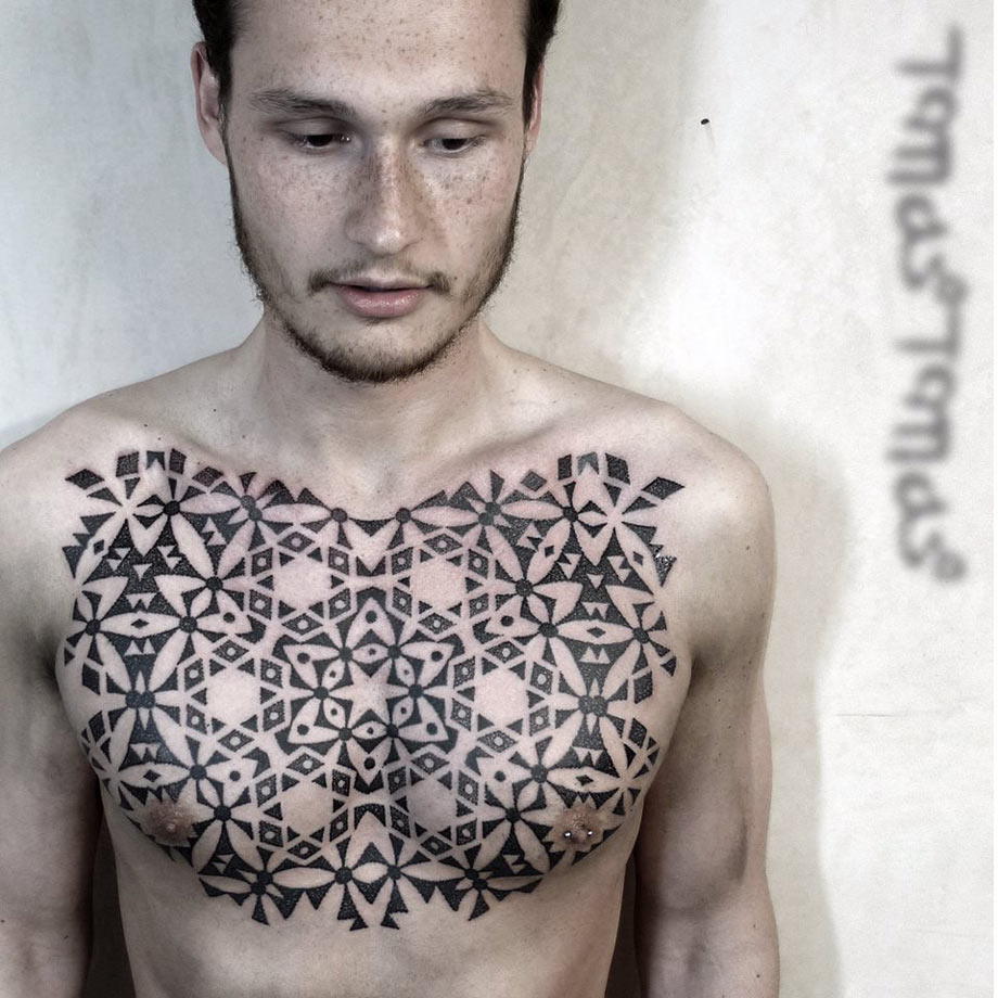 Geometric Chest Tattoo