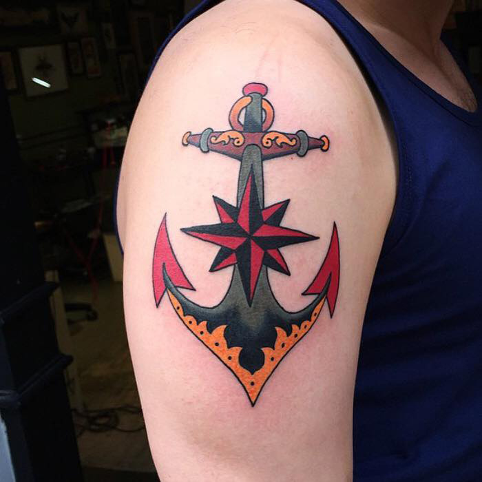 North Star & Anchor Tattoo