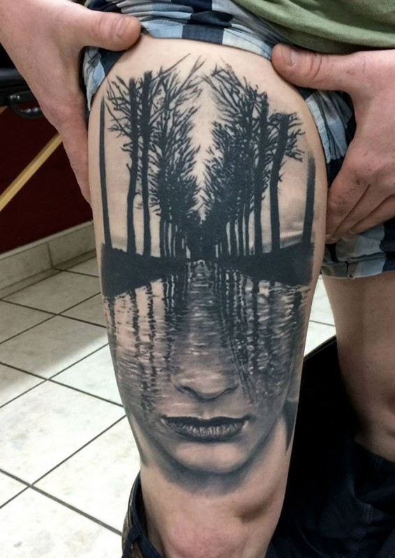 Face, water & trees