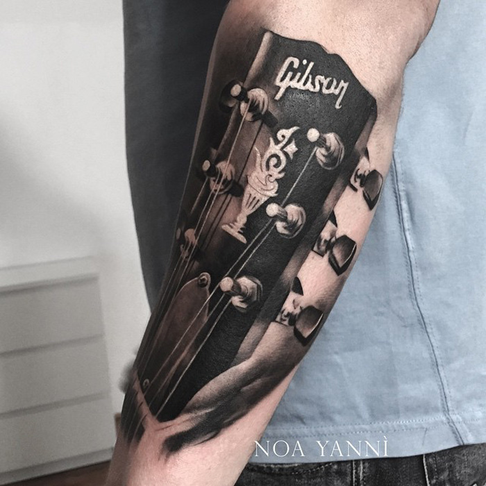 Guitar Head Tattoo