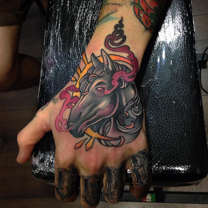 Horse Hand Tattoo