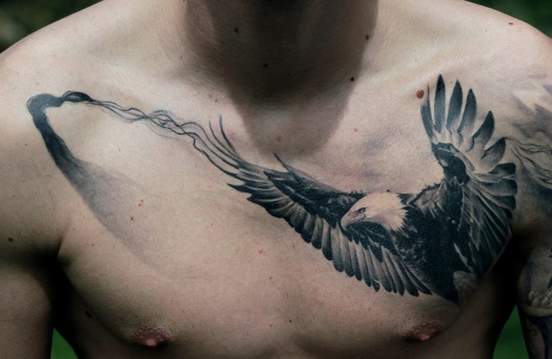 Bald Eagle Chest Tattoo
