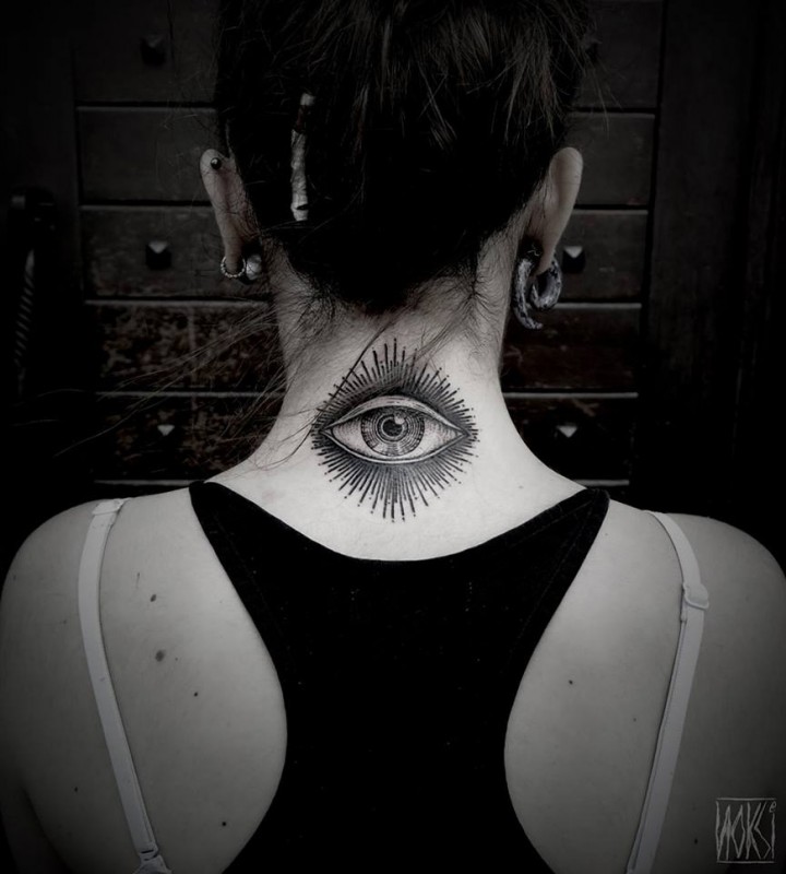 Eye Neck Tattoo