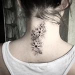 Flowers Neck Tattoo