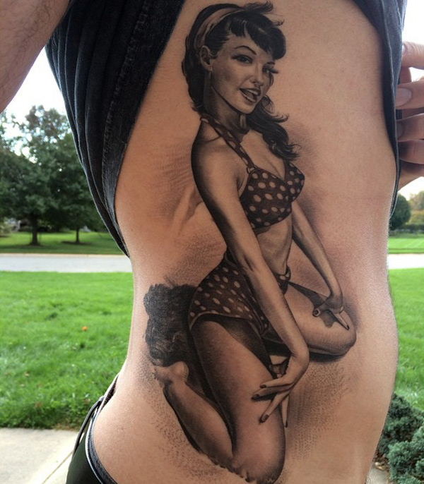 Betty Page Side Tattoo