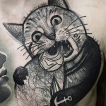 Cat & Fish Tattoo