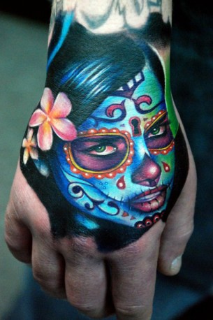 Day of the Dead Hand Tattoo