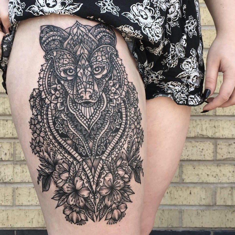 thigh leg ankle tiger jewel big 8.25" temporary tattoo | eBay