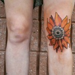 Sunflower Knee Tattoo