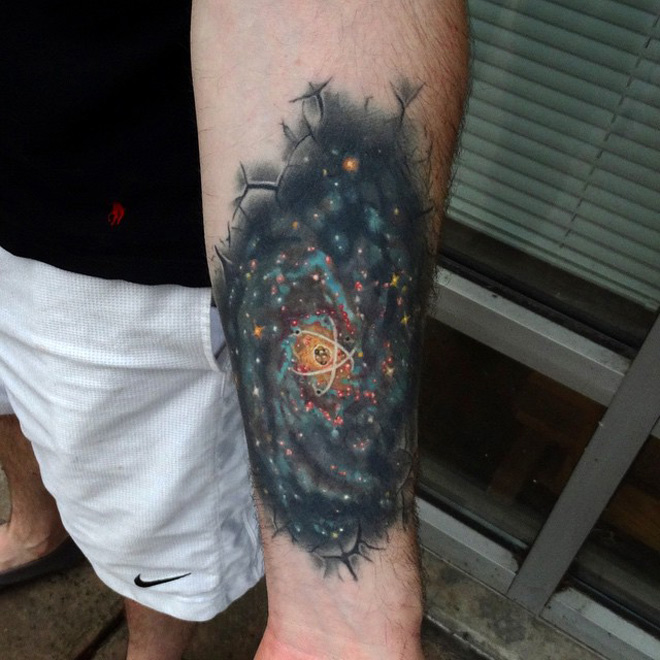 Atom Galaxy Tattoo