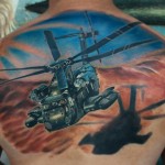 Helicopter Back Tattoo