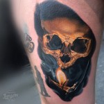 Skull & Candle Realistic Tattoo