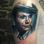 Hank Williams portrait tattoo