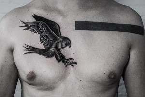 Hawk Chest tattoo