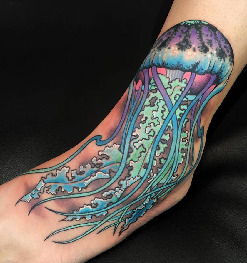 100 Jellyfish Tattoo Designs For Men - Free-Swimming Marine Ideas