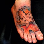 Leaves Foot Tattoo