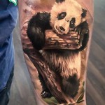 Panda forearm tattoo