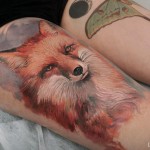 Fox Thigh Tattoo