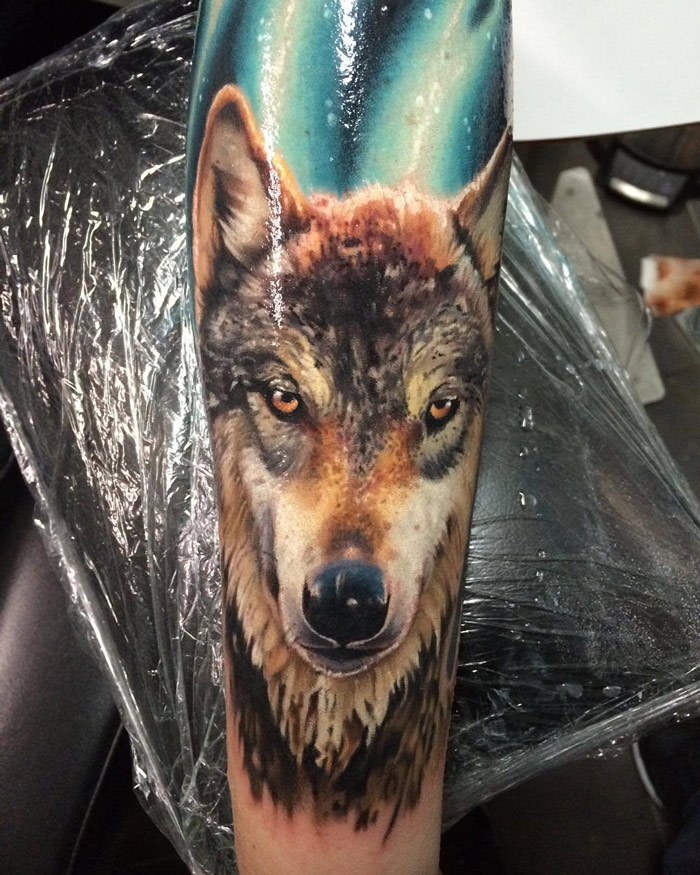 Realistic Wolf tattoo