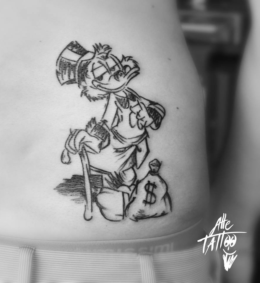Scrooge McDuck Side Tattoo