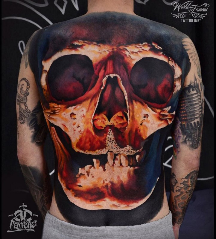 Skull Full Back Tattoo