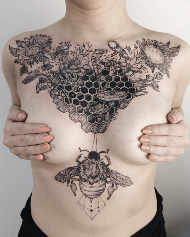 Honeycomb tattoo