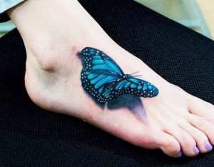 3D Butterfly on Foot