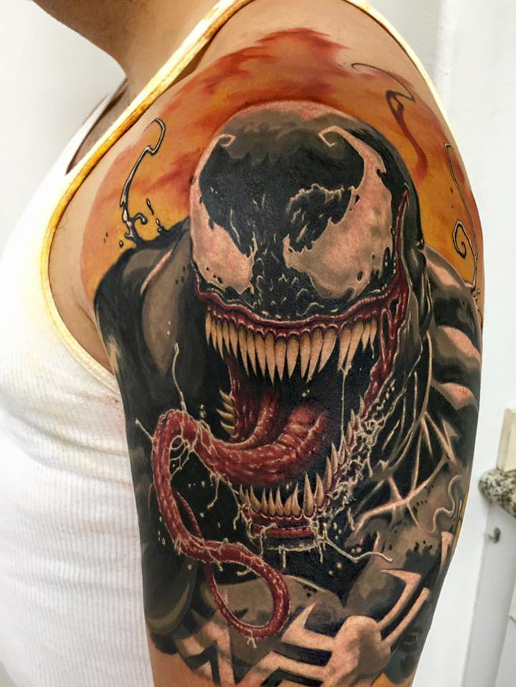 Venom arm tattoo