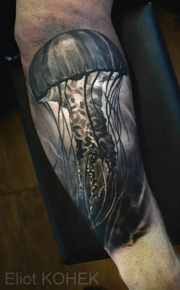 Jellyfish forearm tatt