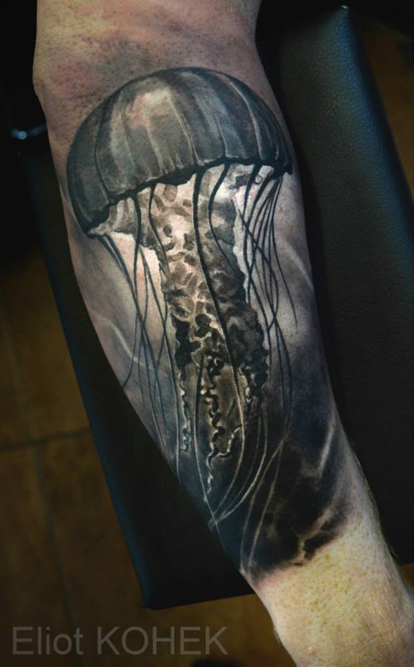 15 Amazing Black Ink Jellyfish Tattoos  LuvThat