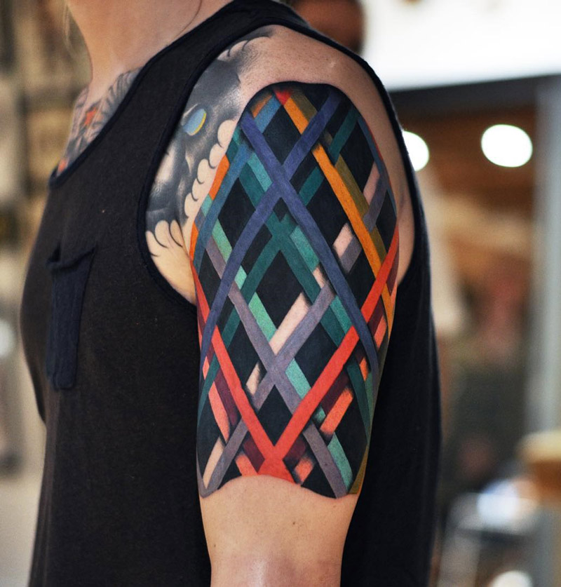Colored Lines Abstract On Guys Arm