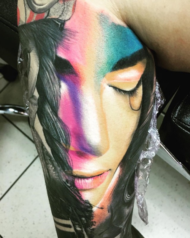 Colorful Portrait tattoo