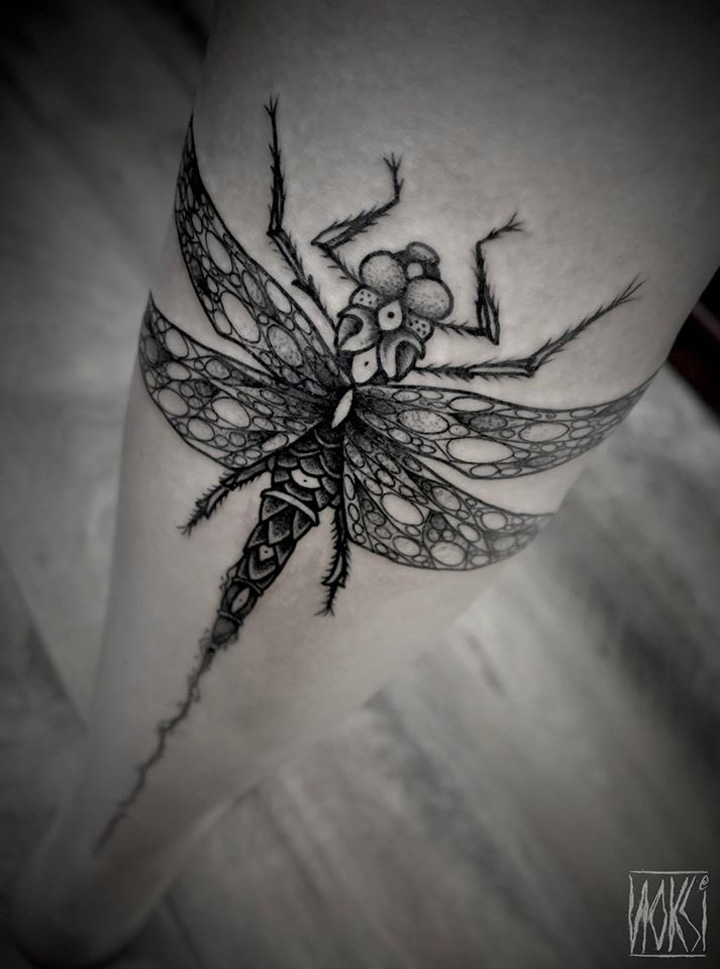 Detailed Dragonfly Tattoo