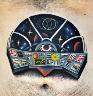 Spaceship Control Center Tattoo