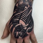 Retro Mic hand tattoo