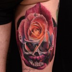 Skull & Rose tattoo