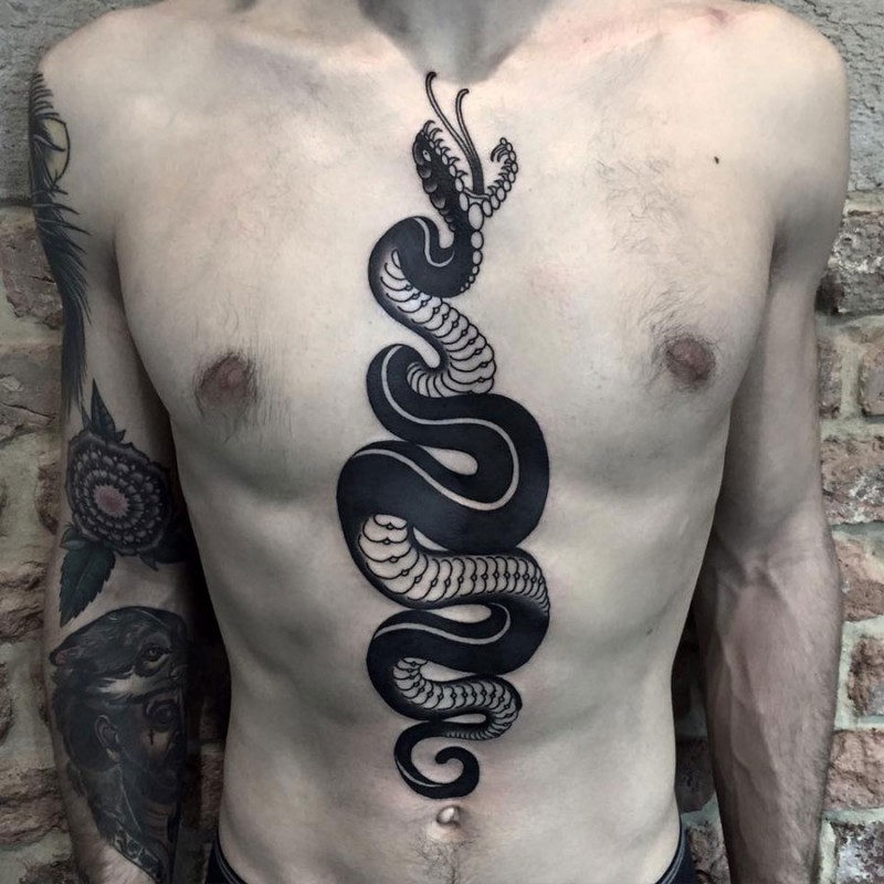Front Snake Tattoo