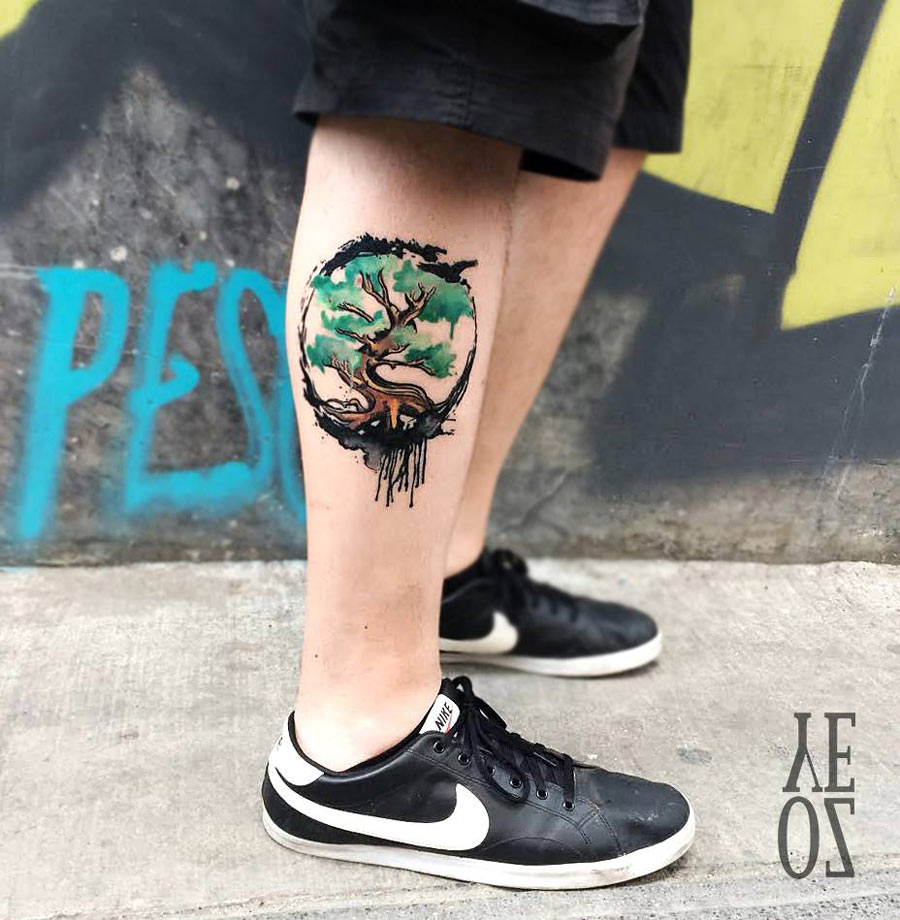 Tree of Life Leg Tattoo