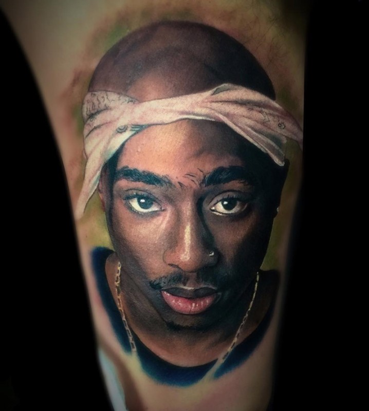 Tupac Portrait tattoo