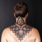 Ornamental neck tattoo