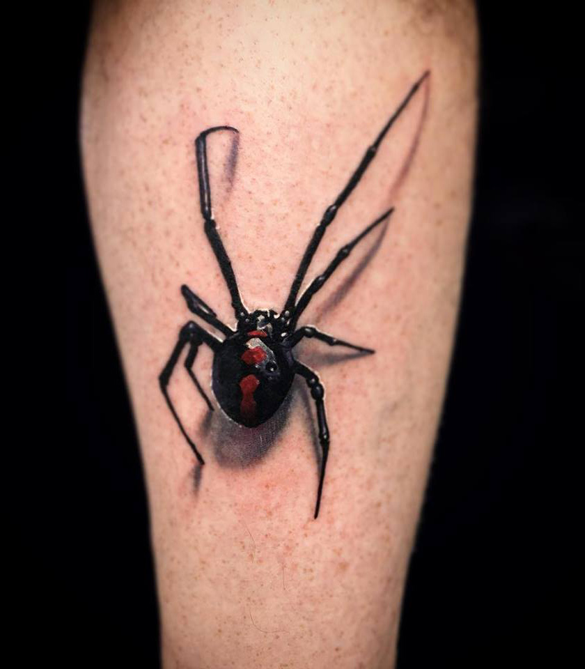 Black Widow spider tattoo