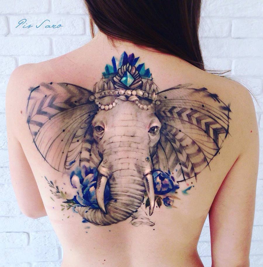 elephant tattoo feminine outline