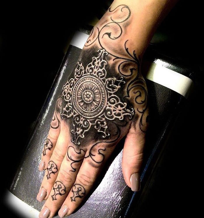 Ornamental Hand Tattoo