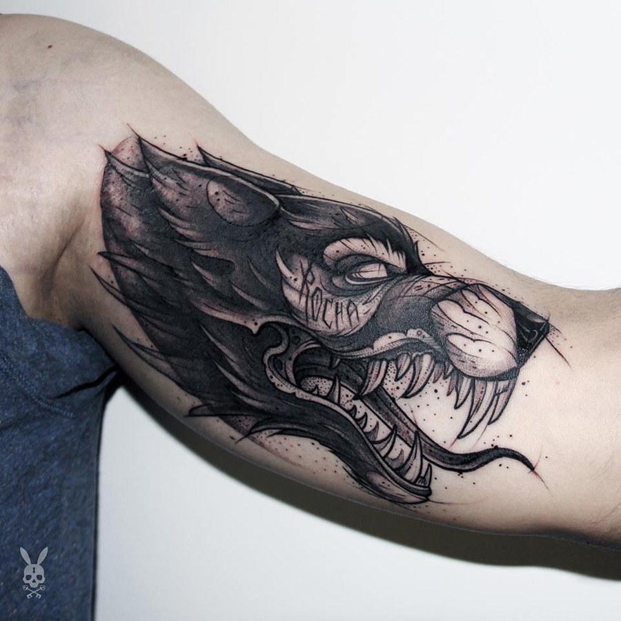 Scary Wolf tattoo | Best Tattoo Ideas For Men & Women