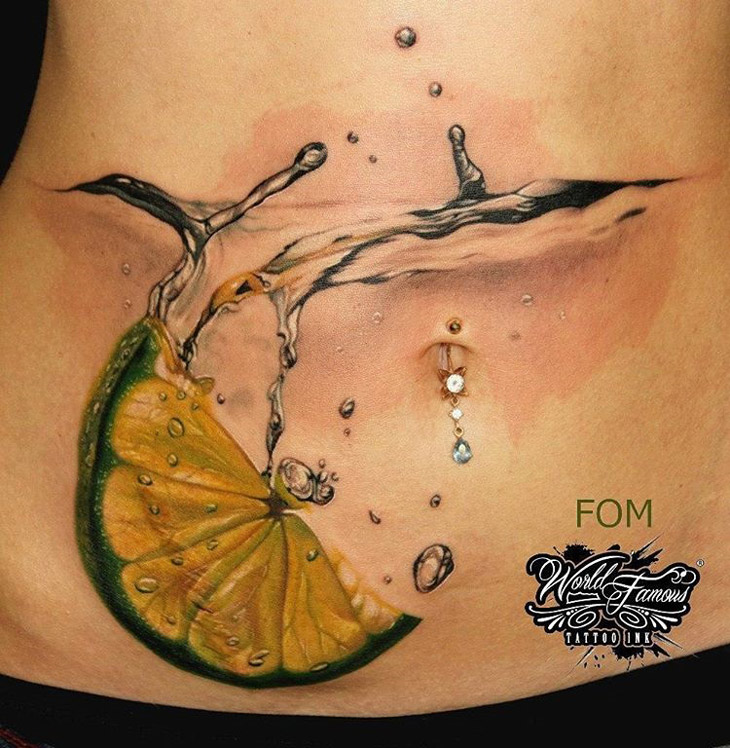 Cocktail Belly Tattoo