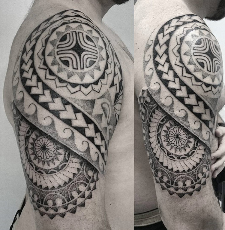 Maori Tribal Shoulder Tattoo