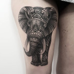 Ornamental Elephant Tattoo