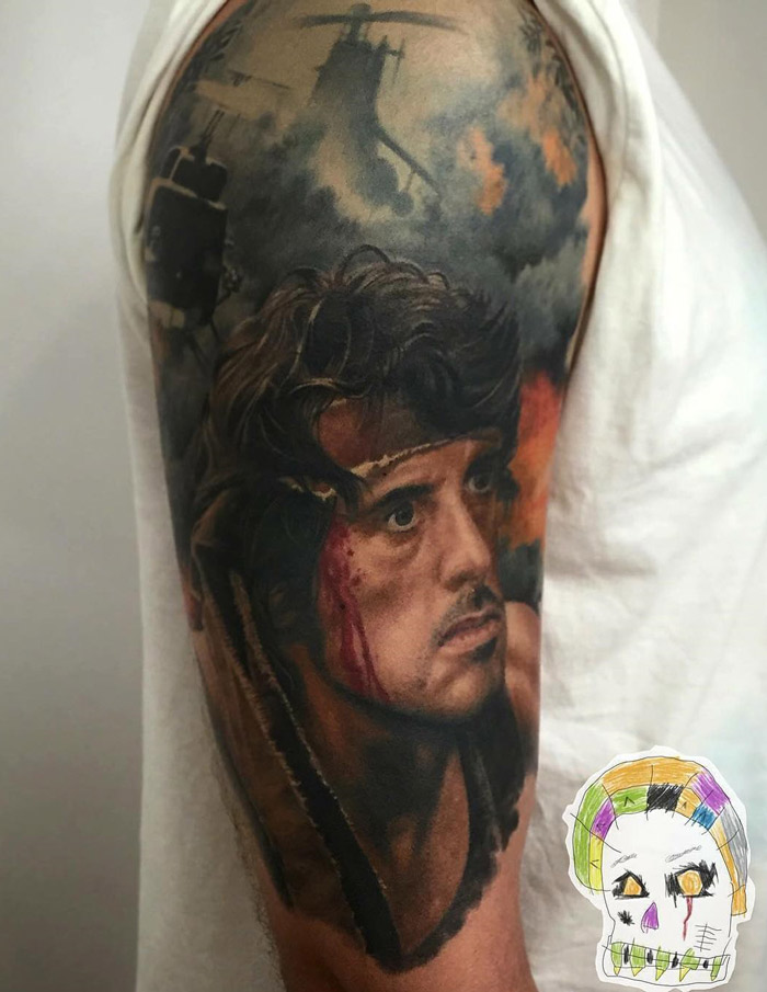 Sylvester Stallone Rambo Tattoo