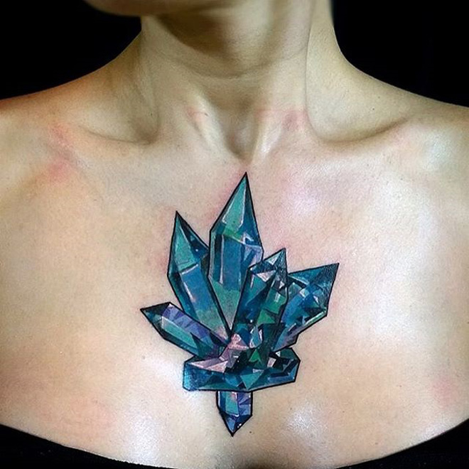 Crystal Chest Tattoo
